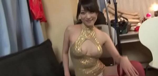  Subtitled POV Japanese lewd woman striptease Akari Hoshino